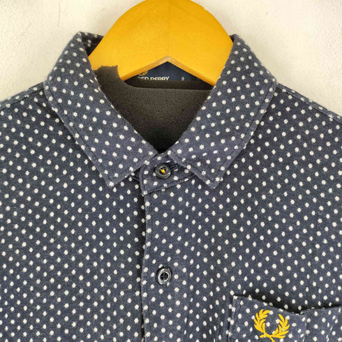 フレッドペリー FRED PERRY 月桂樹 ロゴ刺繍 ドット柄 S/S シャツ メンズ import:S