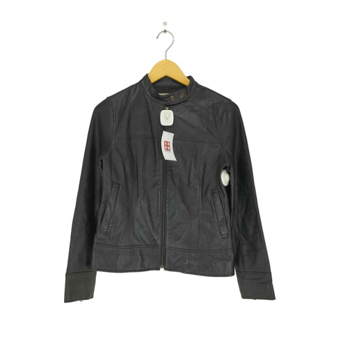 ナチュラルビューティーベーシック NATURAL BEAUTY BASIC lamb leather ラムレザーシングルライダースジャケット レディース L