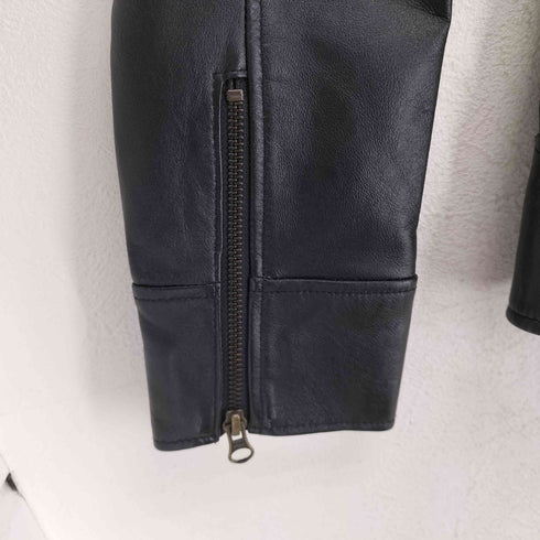 ナチュラルビューティーベーシック NATURAL BEAUTY BASIC lamb leather ラムレザーシングルライダースジャケット レディース L