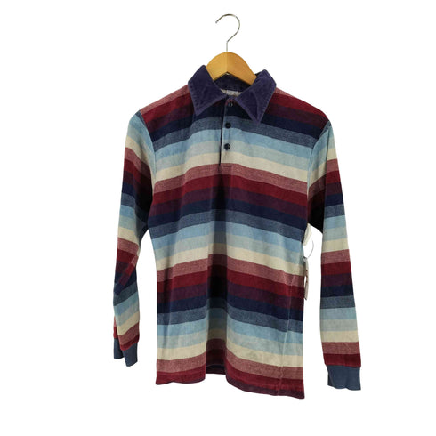ベロア ボーダー ポロシャツ メンズ import:M