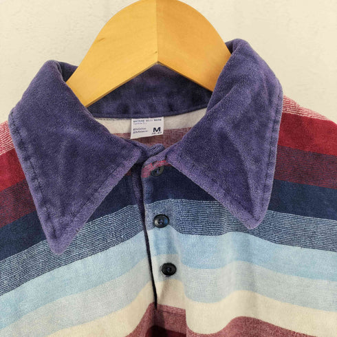 ベロア ボーダー ポロシャツ メンズ import:M