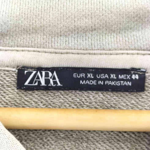 ザラ ZARA ダメージ加工 オーバーサイズ ダブルジップ パーカー メンズ import:XL