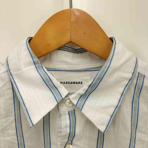 マーカウェア markaware PULLOVER SHIRTS ORGANIC SUPIMA/BROWN COTTON STRIPE メンズ JPN:1
