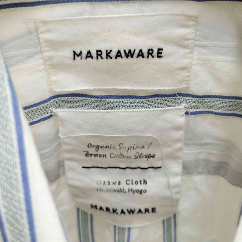 マーカウェア markaware PULLOVER SHIRTS ORGANIC SUPIMA/BROWN COTTON STRIPE メンズ JPN:1