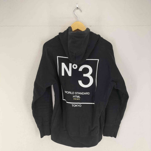 html ロゴプリント ジップパーカー メンズ L