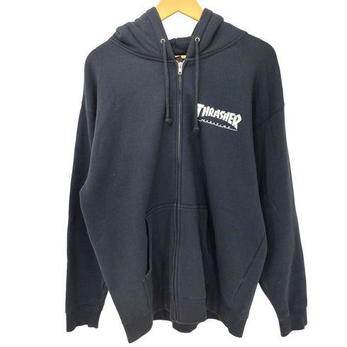 スラッシャー THRASHER ロゴプリント ジップ パーカー メンズ import:L