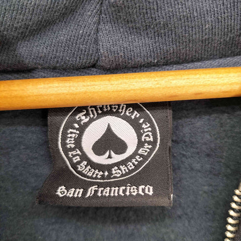 スラッシャー THRASHER ロゴプリント ジップ パーカー メンズ import:L