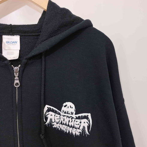 デスメタル バンドロゴ プリント ジップパーカー メンズ import:XL