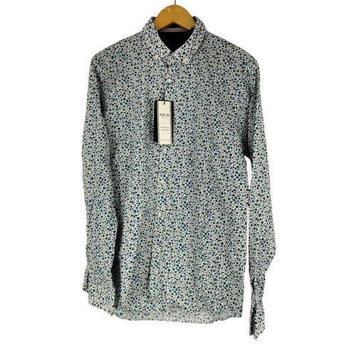 ザラ ZARA SLIM FIT 花柄 L/S BDシャツ メンズ import:L