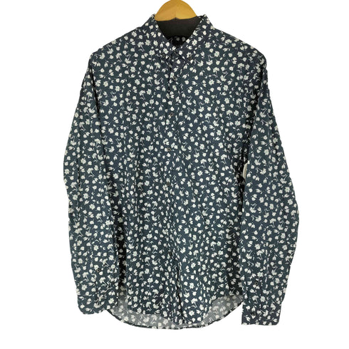 ザラ ZARA SLIM FIT 花柄 L/S シャツ メンズ import:L