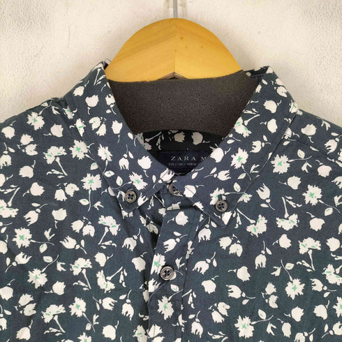 ザラ ZARA SLIM FIT 花柄 L/S シャツ メンズ import:L