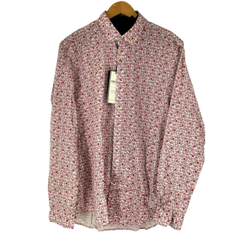 ザラ ZARA SLIM FIT 花柄 L/S シャツ メンズ import:L