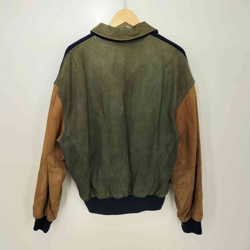 ストラクチャー STRUCTURE 90s 裏地キルティング レザー切替 ウール ジップアップ ブルゾン メンズ import:S