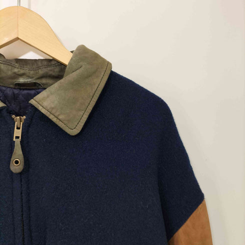 ストラクチャー STRUCTURE 90s 裏地キルティング レザー切替 ウール ジップアップ ブルゾン メンズ import:S