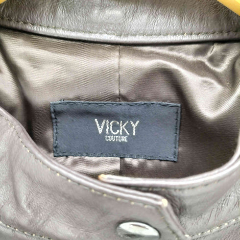 ビッキー VICKY ピッグレザー シングル ライダース ジャケット レディース JPN:1