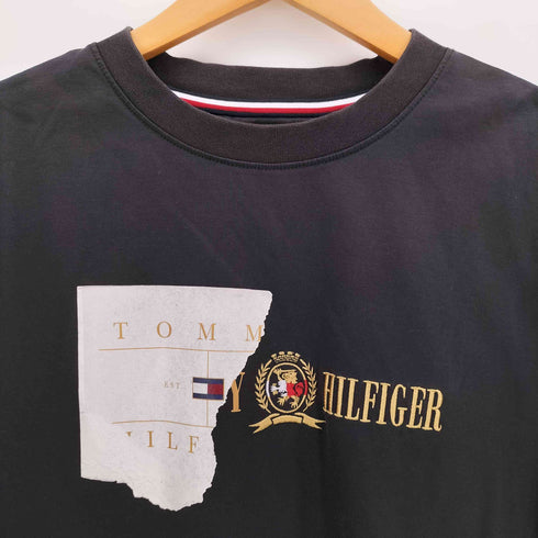 トミーヒルフィガー TOMMY HILFIGER ロゴ刺繍 クルーネック Tシャツ メンズ import:M