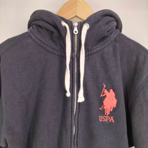ユーエスポロアッスン U.S.POLO ASSN ポニー刺繍 裏起毛 ジップアップパーカー レディース import:M
