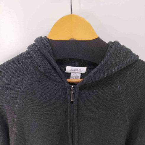 バーニーズニューヨーク BARNEYS NEWYORK シルク カシミヤ リブ ジップアップパーカー メンズ JPN:L