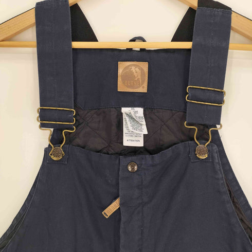 ベルン BERNE 90S ロゴパッチハーフジップ 裾ジップ 裏地キルティング 中綿 ワーク オーバーオール メンズ 3XL