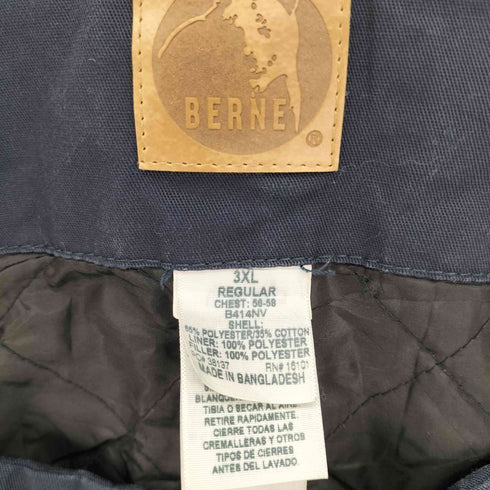 ベルン BERNE 90S ロゴパッチハーフジップ 裾ジップ 裏地キルティング 中綿 ワーク オーバーオール メンズ 3XL