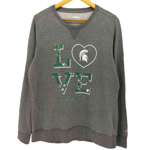 チャンピオン Champion カレッジロゴプリント 前Vガゼット クルーネックスウェット メンズ import:XXL