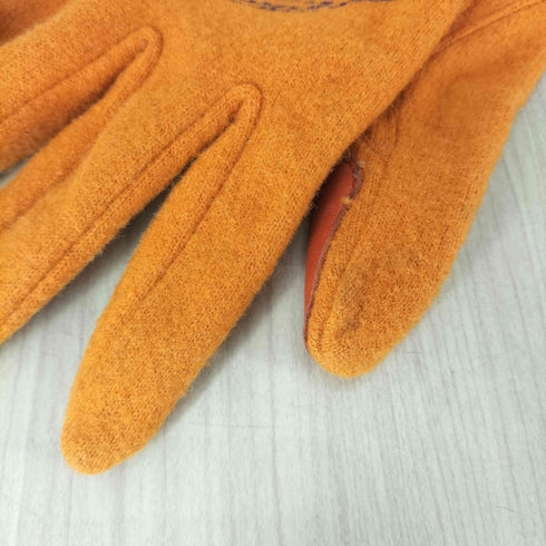 ヴィヴィアンウエストウッド Vivienne Westwood オーブ刺繍ウール&レザーグローブ メンズ