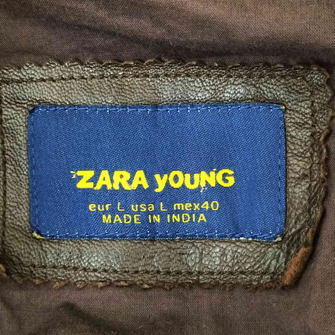 ザラ ZARA ZARA YOUNG 90s ゴートレザージャケット メンズ JPN:L