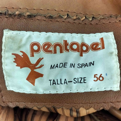 PENTAPEL スペイン製 本革 レザートレンチコート メンズ 56