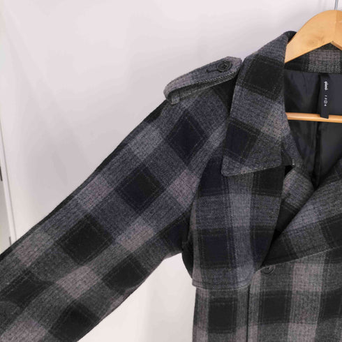 グラム glamb チェック柄 ウールナイロン トレンチコート メンズ JPN:3