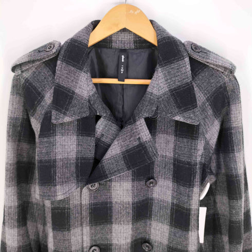 グラム glamb チェック柄 ウールナイロン トレンチコート メンズ JPN:3
