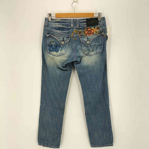 RIOBERA VINTAGE 刺繍デザインローライズデニム Y2K グランジ レディース 28