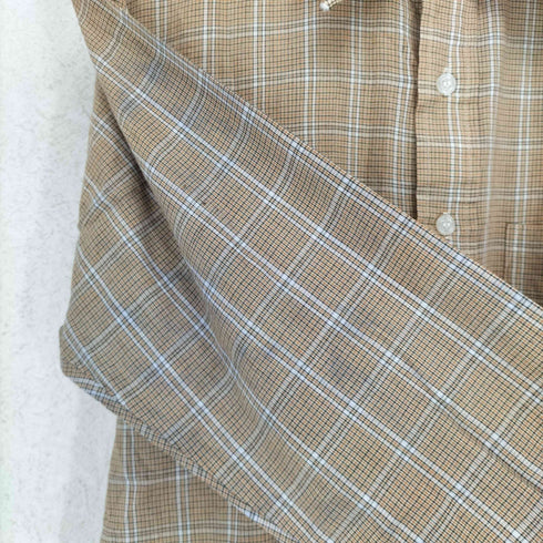 ヴァンヒューゼン VAN HEUSEN 70s 襟芯 チェックシャツ メンズ M