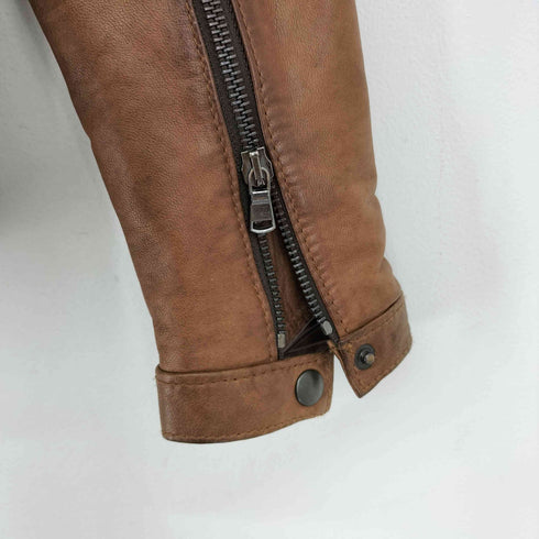 VERA PELLE リアルレザーシングルライダースジャケット メンズ