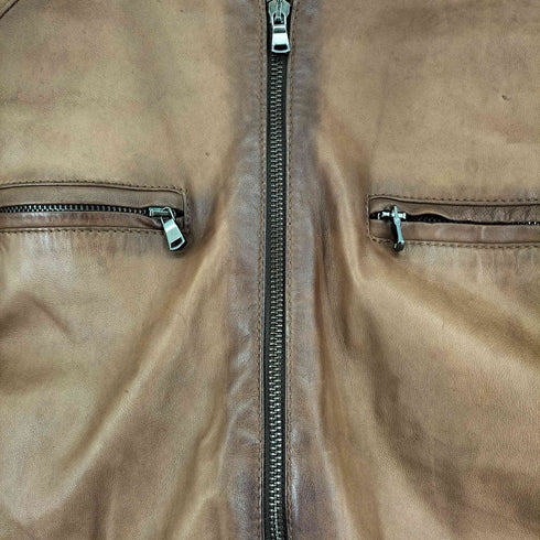 VERA PELLE リアルレザーシングルライダースジャケット メンズ