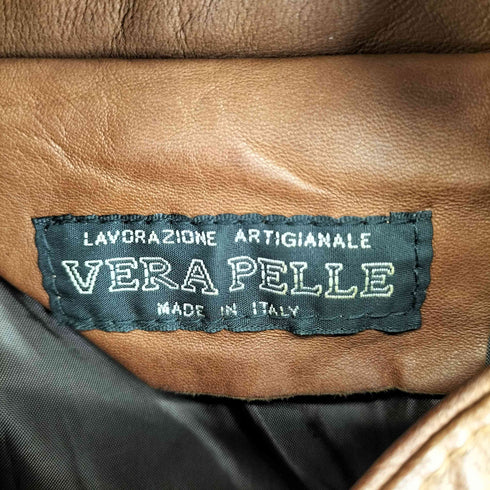 VERA PELLE リアルレザーシングルライダースジャケット メンズ