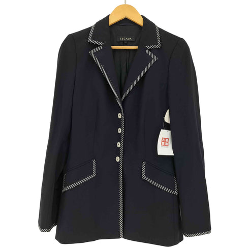 エスカーダ ESCADA ストライプ テープ 4B ロングテーラードジャケット レディース JPN:38