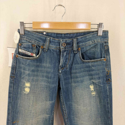 ディーゼル DIESEL Y2K RAME イタリア製 ダメージ加工 ブーツカット デニムパンツ レディース US:26-27