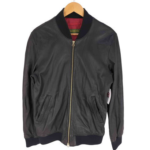 ラムレザー ダブルジップ ボンバージャケット メンズ JPN:XL