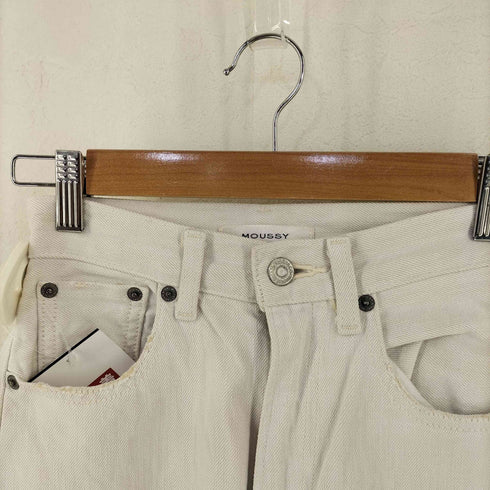 マウジー moussy HW CRASH LOOSE STRAIGHT ハイウエスト ダメージ デニム パンツ レディース US:23