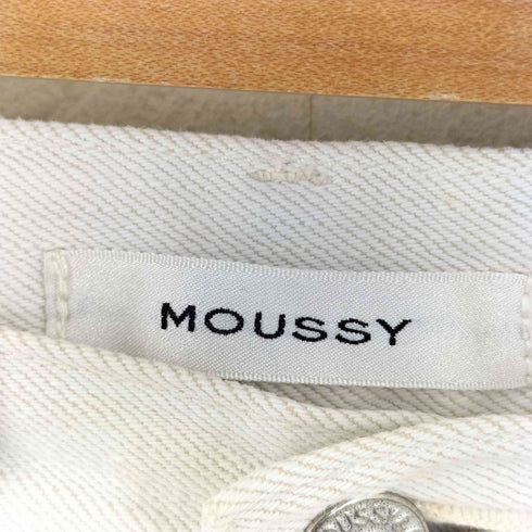 マウジー moussy HW CRASH LOOSE STRAIGHT ハイウエスト ダメージ デニム パンツ レディース US:23