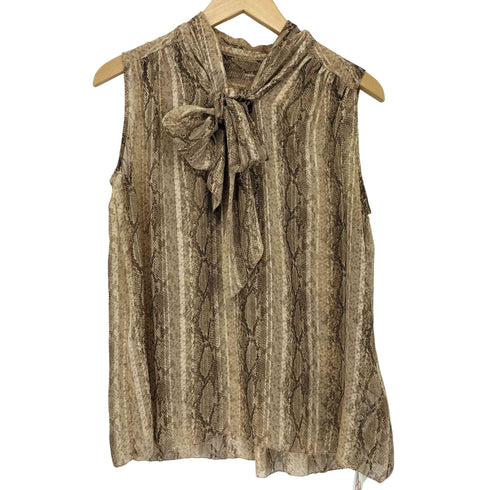 アダムエロペ Adam et Rope サテン楊柳アニマルブラウス レディース FREE