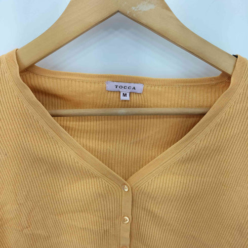 トッカ TOCCA V NECK SILK RIB Vネック シルク リブ カーディガン レディース M