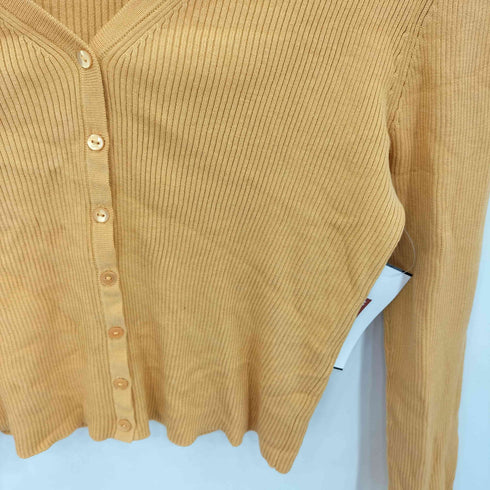 トッカ TOCCA V NECK SILK RIB Vネック シルク リブ カーディガン レディース M
