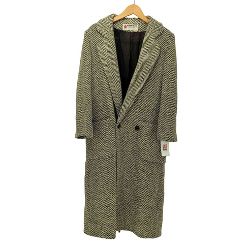 80s Vintage Peabody House ヘリンボーン センターベント ロング チェスターコート レディース 5/6