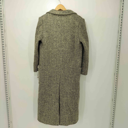 80s Vintage Peabody House ヘリンボーン センターベント ロング チェスターコート レディース 5/6