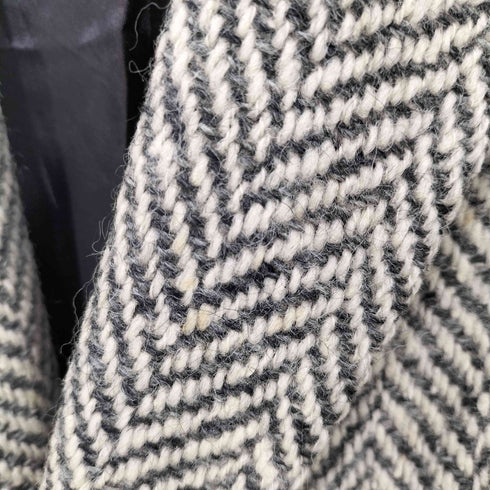 80s Vintage Peabody House ヘリンボーン センターベント ロング チェスターコート レディース 5/6