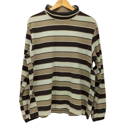 オークリー OAKLEY 00s Y2K コットンポリ ボーダー ハイネック カットソー メンズ import:XL