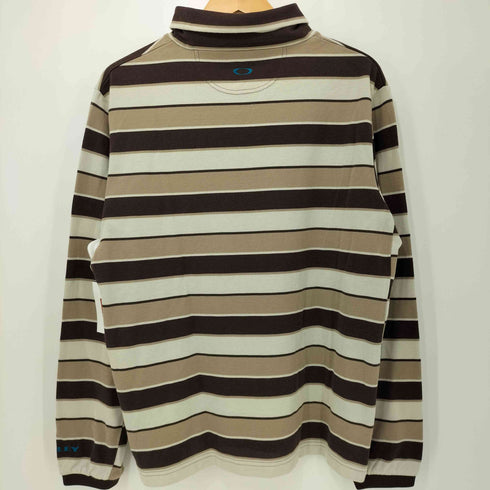 オークリー OAKLEY 00s Y2K コットンポリ ボーダー ハイネック カットソー メンズ import:XL