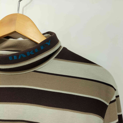 オークリー OAKLEY 00s Y2K コットンポリ ボーダー ハイネック カットソー メンズ import:XL