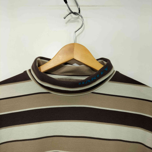 オークリー OAKLEY 00s Y2K コットンポリ ボーダー ハイネック カットソー メンズ import:XL